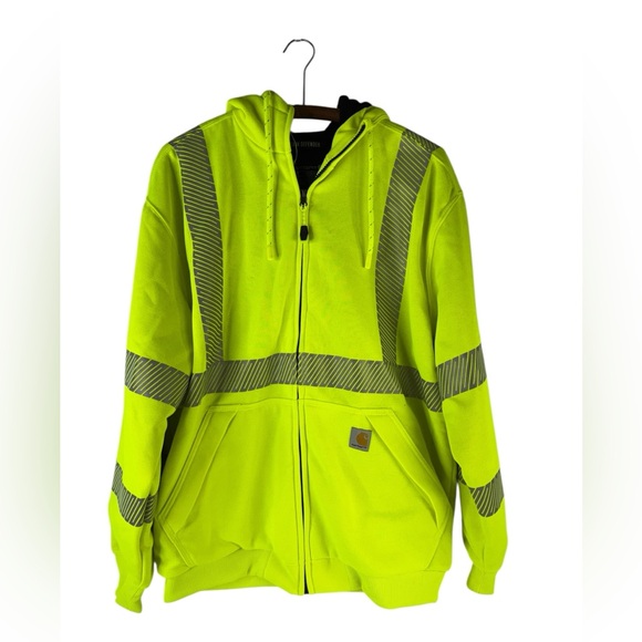 Carhartt Men's Hi Vis Class 3 Thermal Zip Hoodie size medium EUC - Picture 2 of 9